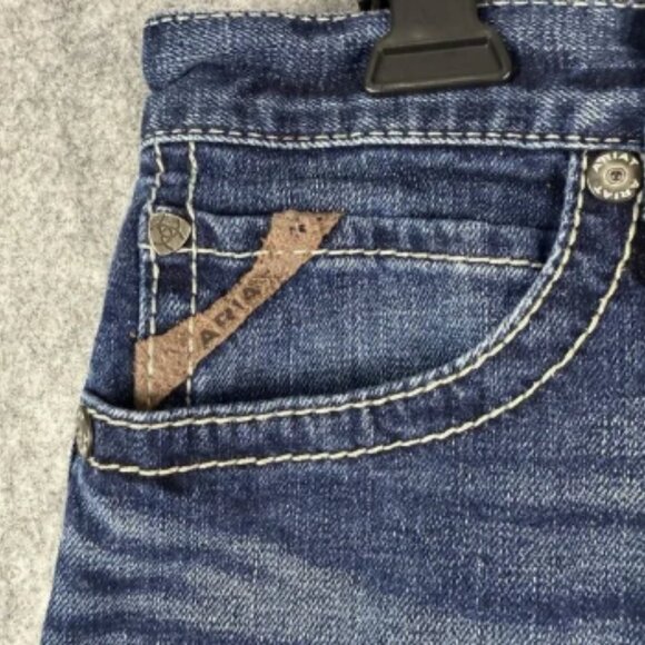 Ariat Jeans Mens 31X30 Blue Denali M7 Straight Leg Slim Fit Western Workwear - Picture 4 of 14